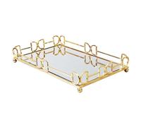 Ldabrye Fashionable Gold Mirroring Storage Tray Accessory For Dressing Table Or Coffee Table Adds Elegant Styles Daily Casual Use