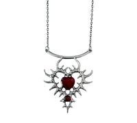 Ldabrye Fashionable Love Gothics Themed Heart Pendant Necklace with Sparkling Diamonds Portable Gifts for Her On Any Occasion