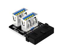 Ldabrye Fast Speed USB3.0 Adapter From 19 Pin to Double Female Port Not Require Driver for Instantly Motherboard Use PC Connector