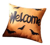 Ldabrye Festival Embroidered Throw Pillow Cover Reversible Closure Halloweens Decoration Polyester Fabric Halloweens Throw Pillow Sofa Decoration
