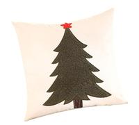Ldabrye Fleece Embroidered Christmas Tree Pillowcase Soft Plush Dutch Flannel Holiday Decoration for Couch Bedroom Festival Embroidered Christmas Pillowcase