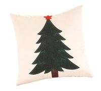 Ldabrye Fleece Embroidered Christmas Tree Pillowcase Soft Plush Dutch Flannel Holiday Decoration for Couch Bedroom Festival Embroidered Christmas Pillowcase