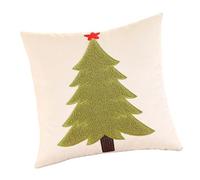 Ldabrye Fleece Embroidered Christmas Tree Pillowcase Soft Plush Dutch Flannel Holiday Decoration for Couch Bedroom Festival Embroidered Christmas Pillowcase