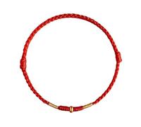 Ldabrye Gold Beads Red Cord for Friendship Adjustable Hand-Woven Bangle Good Luck Bangle New Year Accessories