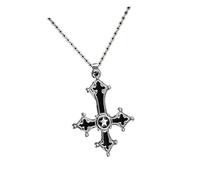 Ldabrye Gothic Inverted Crucifix Pendant Necklace Trendy Choker Personality Accessories for Punk and Retro Fashion Enthusiasts Gothic Crucifix Necklace