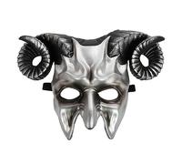 Ldabrye Halloween Devil Horror Half Face Scary 3D Ox Horn Halloween Cosplay Costume Masquerade Size