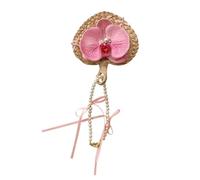 Ldabrye Handcrafted Moth Orchids Bag Pendant Phone Pendant Fashionable Moth Orchids Phone Jewelry Sweet Phone Chain for Daily