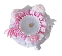 Ldabrye Handmade Lace Badge Tray with Bells Embellishments Brooch Holder Pin Display Stand for Enthusiasts and Collectors