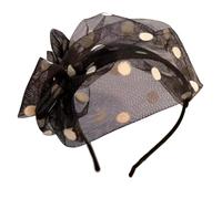 Ldabrye Headband Elegant Wedding Fascinators Hat with Polka Dot Pillbox Hat for Makeup Party for Wedding Party Opera Hairband Hair Accessories for Women Girls