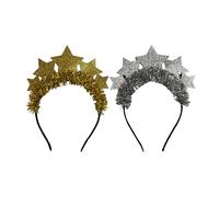 Ldabrye Headband Glitter Stars Headbands Christmas Tinsel Hair Bands for Creative New Year Party Hairband Hair Accessories for Women Girls