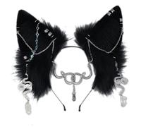 Ldabrye Headband Sexy Canine-Ear Headband Dark Lolita Accessories Cosplay Beast Ears Fursuit Masquerade Halloween Cosplay Party Hairband Hair Accessories for Women Girls