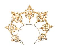 Ldabrye Headband Womens Mary Halos Crowns Headband Spiked Gold Tiara Hair Accessories Goddess Headpiece Headdress for Cosplay Hairband Hair Accessories for Women Girls