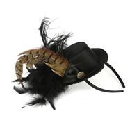 Ldabrye Headwear Vintage Fascinator Top Hat Exquisite Gear for Tea Party Wedding Costume Pillbox Hat Lady Headwear for Halloween