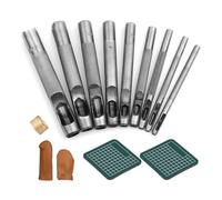 Ldabrye Hollow Puncher Set Round Leather Hole Practical Craft Working Tool for Watch Band Craft Project Round Hollow Set Punching Tool for Fabric