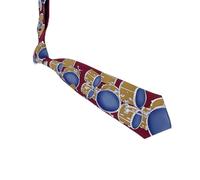 Ldabrye Lightweight Men's Necktie Features Dynamic Guitar and Drum Graphics Contemporary Bowtie for Daily Styling Unique Musical Instrument Design Tie