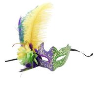 Ldabrye Mardi Gras Feathered Halloween Party Venetians Masquerade Half Face Evening Proms Feather Masquerade Halloween Half Face Party Mardi Gras