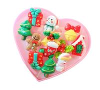 Ldabrye Mixed Christmas Themed Cartoon Kids Rings Assorted Open Rings Resin Children's Jewelry Festive Party Decorations Child Friendly Jewelry