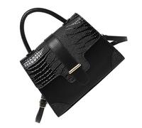 Ldabrye Modern Women's Handheld Bag with Adjustable Strap PU Shoulder Crossbody Bags for a Sophisticated Look in Any Occasion Black PU Leather Bag