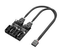 Ldabrye Motherboards 9Pin USB Header Splitter Male 1 to 2/4 Female Extension Cable Adapter Desktop 9Pin USB2.0 HUB Connectors Motherboards USB Adapter