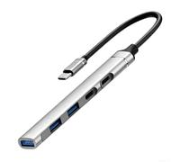 Ldabrye Multifunction USB C OTGs Hubs 5 Port Quickly Charging Metal Design Universals Compatibility for Electronics Portable USB C Hubs with PD Fast