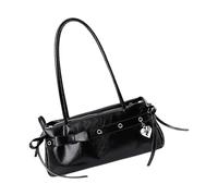 Ldabrye Multipurpose Bows Embellished Shoulder Bag Underarm Purses PU Leather Purse with Multiple Pockets Lightweight Carry Trendy Work Bag