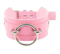 Ldabrye O Rings PU Leather Choker Necklace Fashion Accessory for Street Dance and Styles Enhancement Nightclub Choker