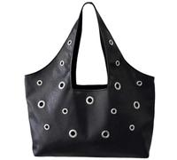 Ldabrye Oversized Handbag with Rivet Accents PU Leather Spacious Tote for Work or Weekend Spacious Women's Bag