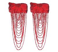Ldabrye Pair of Sequins Beads Fringe Shoulder Decorations for Adding Outfits Polyester Materials Easy Application Sequins Fringe