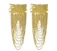 Ldabrye Pair of Sequins Beads Fringe Shoulder Decorations for Adding Outfits Polyester Materials Easy Application Sequins Fringe