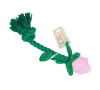 Ldabrye Pet Squeaky Toy Teething Rose Shape Molar Pets Chew Teeth Cleaning Interactive Reward for Puppies Dog with Squeaker