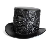 Ldabrye Retro Styles Punk Top Hat Halloween Costume Skull Party Accessories for Theatrical and Ceremonies Wide Brims Polyester