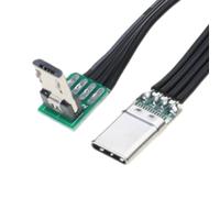 Ldabrye Short FFC USBC Flat Thin Ribbon FPC Cable USB TypeC 90 Degree to MicroUSB for Data and Charging