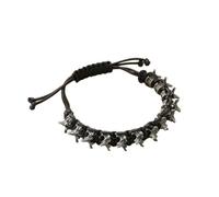 Ldabrye Simple Adjustable Woven Dragon Bone Punk Styles Alloy Unisex Fashion Wristband for All Occasions Dragon Bone Woven