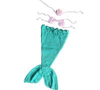 Ldabrye Soft Knitting Baby Sea-maiden Costume Chest Flower Headwear For Capturing Beautiful Moment In Newborns Photography Baby Theme Photo Props