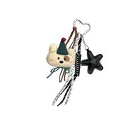 Ldabrye Soft Plush Bear Handbag Charm Lightweight and Stylish Bag Accesories Cartoon Keychain Suitable for Commuting or Parties Polyester Alloy Keychain