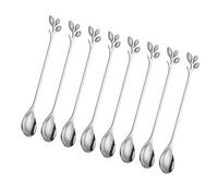 Ldabrye Sturdy Nonrust Steel Stir Spoon with Natural Leaves Pattern Ideal for Acidic Food and Daily Use in Various Setting Travel Spoon
