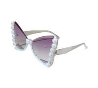 Ldabrye Stylish Butterfly Sunglasses with Pearls Embellishment Materials for Fashionable Women Elegant Pearls Frame for Women Fashion Accessories