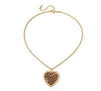 Ldabrye Stylish Leopard Accent Heart Shaped Pendant Necklace 18K Gold Plated Stainless Steel Adjustable Jewelry for Women Women ' s Leopard Print Necklace