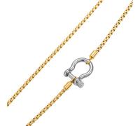 Ldabrye Stylish Unisex Ti Steel Carabiner Necklace Featuring Gold Plating for Fashionable Accessory and Ti Steel Necklace