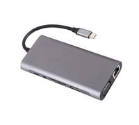 Ldabrye Type C Docking Station to HDTV Output Gigabit Ethernet Port Memory Card Reader Slot 3.5mm USB Splitter Cable for Phone USB C Dock