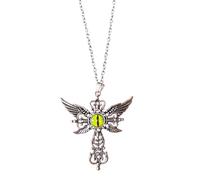 Ldabrye Unique Winged Crosses Pendant Necklace Delicate Demons Wing Crosses Necklace Neck Ornament For The Stylish Individuals