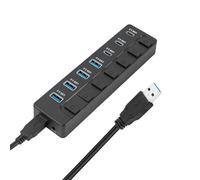 Ldabrye USB3.0 to Type C Adapter Splitter 7 Port with Individual Switches 5Gbps Fast Speed Data Transfer for Computer Multi Port USB Adapter for Laptop