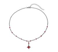 Ldabrye Versatile Gothic Square Crystal Alloy Necklace Stackable for Daily Outfits Concerts Halloween Costume Accessories Stackable Square Pendant Crystal Necklace