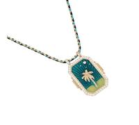 Ldabrye Vibrant Cotton Rope Choker Necklace Elegant Cotton Rope Choker Necklace with Protective Peppers Devil Eye for Ladies