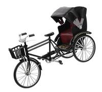Ldabrye Vintage 1:10 Scale Miniature Tricycle Model Iron Craft Rickshaw Toy For Home Office Desk Decors Collectible Ornament Vintage Three Wheeled Rickshaw Replicas Decors