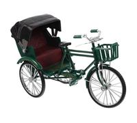 Ldabrye Vintage 1:10 Scale Miniature Tricycle Model Iron Craft Rickshaw Toy For Home Office Desk Decors Collectible Ornament Vintage Three Wheeled Rickshaw Replicas Decors