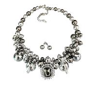 Ldabrye Vintage-Style Faux Pearls Necklace & Earrings Set Adjustable Collarbone Chain for Everyday Elegance Elegant Artificial Pearls Neck Chain