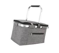 Ldabrye Water Resistant Camping Food Basket with Insulated Compartment and Foldable Design Fabric Texture for Group Gatherings Foldable Insulated Picnics Basket