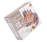 Ldabrye Wood Shape Matching Drawer Toy Set For Children Threading And Stacking Block Fine Motor Skill Toy For Toddler Education Preschool Teaching Aid