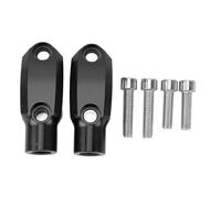 Ldafava 1 Pair Motorcycle Mirror Mount M10 X 1.5 Clockwise Thread Adjustable Iron Handlebar Mirror Clamp For F900XR G310R (Black)